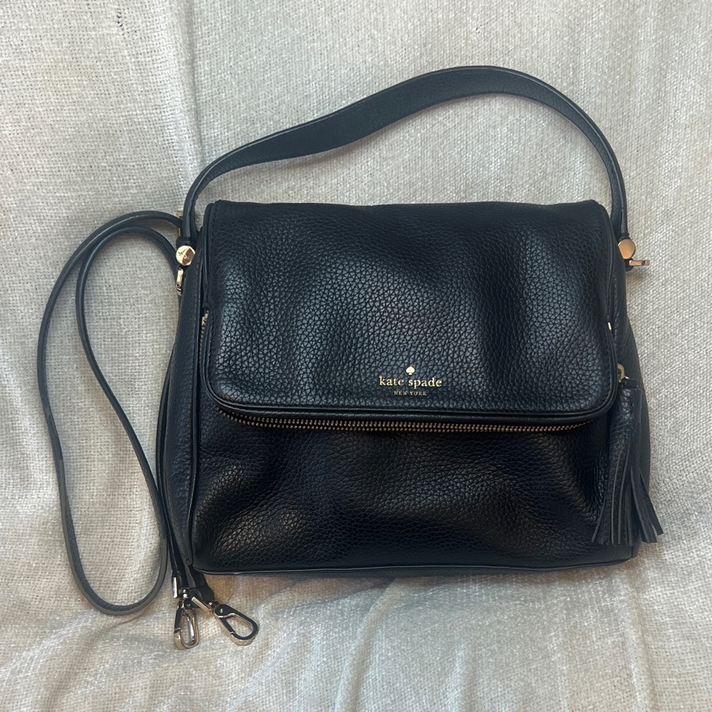 Kate Spade Black Pebbled Leather Crossbody Bag